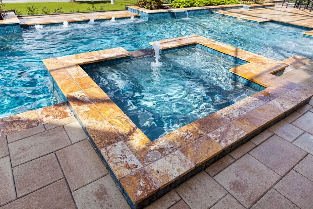 pool surrounds tiles